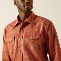 FR Wayne Retro Fit Snap Work Shirt: BRN