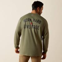 FR Work Hard Live Free T-Shirt: GRN