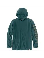 Carhartt Force® Relaxed Fit Long-Sleeve Logo Graphic Hooded T-Shirt: GM1