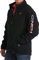 Cinch Mens Black Bonded w/Flag Logo Jacket: BLK