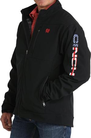 Cinch Mens Black Bonded w/Flag Logo Jacket