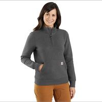 Women's Relaxed Fit Midweight Quarter-Zip Mock-Neck Sweatshirt: CRH