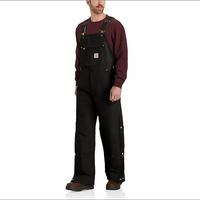 Loose Fit Firm Duck Insulated Bib Overall - 2 Warmer Rating: BLK