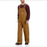 Loose Fit Firm Duck Insulated Bib Overall - 2 Warmer Rating: BRN