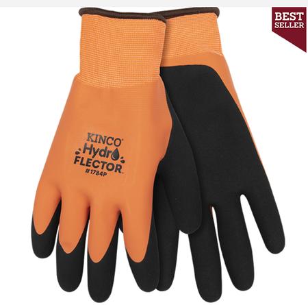 HydroFlector™ Lined Waterproof Hi-Vis Orange Thermal Knit Shell & Double-Coated Latex