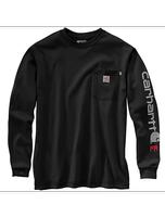  FR FORCE ORIGINAL FIT MIDWEIGHT LONG-SLEEVE SIGNATURE LOGO T-SHIRT: BLK