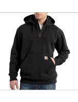 Rain Defender® Paxtpn Heavyweight Hooded Zip Mock Sweatshirt: Black