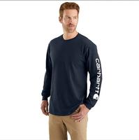 Workwear Signature Graphic Logo Long Sleeve T Shirt: Navy