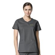 WonderWink 6208 Women's Patience Curved Notch Solid Scrub Top CHA