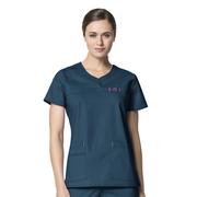 WonderWink 6208 Women's Patience Curved Notch Solid Scrub Top CRB