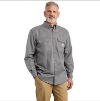 Carhartt Twill Shirt with Pocket Flaps: GRY