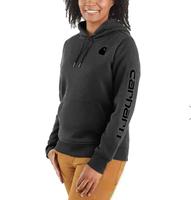 Carhartt  Women's Relaxed Fit Midweight Logo Sleeve Graphic Hoodie: CRH