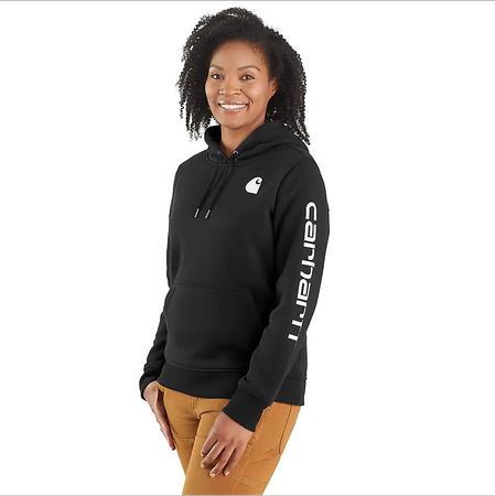 Carhartt  Women's Relaxed Fit Midweight Logo Sleeve Graphic Hoodie