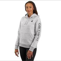 Carhartt  Women's Relaxed Fit Midweight Logo Sleeve Graphic Hoodie: E07