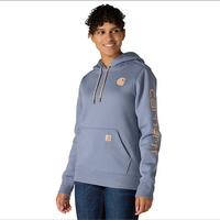 Carhartt  Women's Relaxed Fit Midweight Logo Sleeve Graphic Hoodie: HS8
