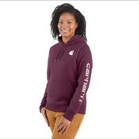 Carhartt  Women's Relaxed Fit Midweight Logo Sleeve Graphic Hoodie: V27