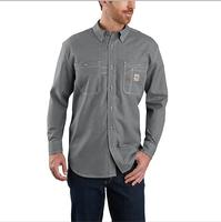 Carhartt FR CARHARTT FORCE® ORIGINAL FIT LIGHTWEIGHT LONG-SLEEVE BUTTON FRONT SHIRT: GRY