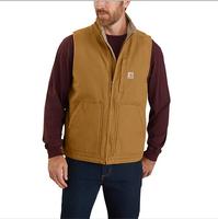  CARHARTT  LOOSE FIT WASHED DUCK SHERPA-LINED MOCK-NECK VEST: BRN