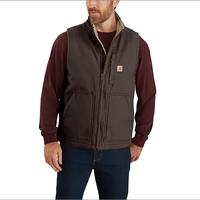  CARHARTT  LOOSE FIT WASHED DUCK SHERPA-LINED MOCK-NECK VEST: DKB