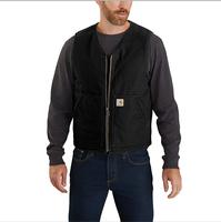 CARHARTT  RELAXED FIT WASHED DUCK SHERPA-LINED VEST: BLK