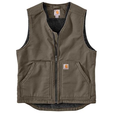 CARHARTT  RELAXED FIT WASHED DUCK SHERPA-LINED VEST