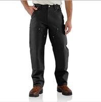 Loose Fit Firm Duck Double-Front Utility Work Pant: BLK