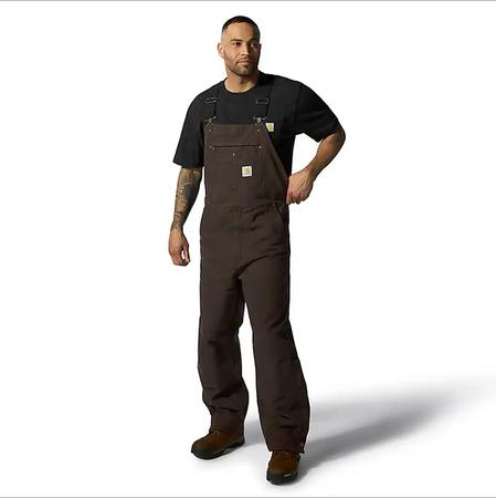 Loose Fit Washed Duck Insulated Bib Overall