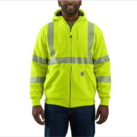 Hi-Vis Rain Defender Midweight Thermal-Lined Full-Zip Class 3 Sweatshirt