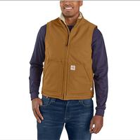 Flame_Resistant Duck Sherpa-Lined Mock Neck Vest: BRN