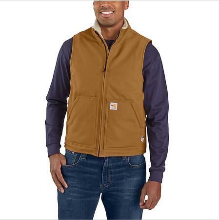 Flame_Resistant Duck Sherpa-Lined Mock Neck Vest