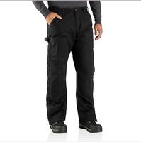 Loose Fit Washed Duck Insulated Pant: BLK