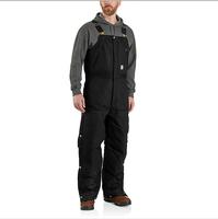 Loose Fit Firm Duck Insulated Bib Overall: BLK