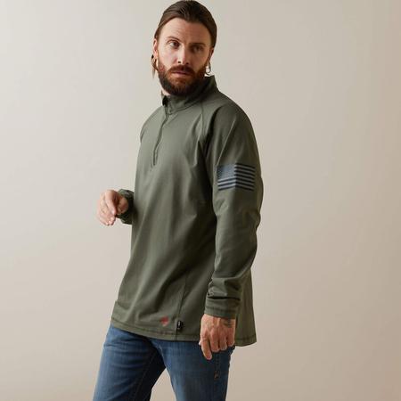 FR Combat Stretch Patriot 1/4 Zip LS Work Shirt