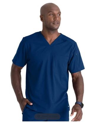 Murphy 2-Pocket V-Neck Scrub Top Grey's Anatomy™ by Barco Spandex Stretch