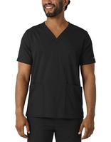 Boundless Men's Multi Pocket V-Neck Scrub Top: Black