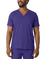 Boundless Men's Multi Pocket V-Neck Scrub Top: GRAP