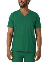 Boundless Men's Multi Pocket V-Neck Scrub Top: HUNT