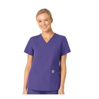 Carhartt Force Essentials Women's V-Neck Scrub Top: GRAP