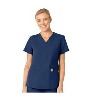 Carhartt Force Essentials Women's V-Neck Scrub Top: NAVY
