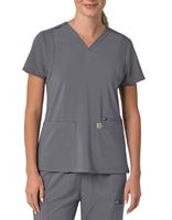 Carhartt Force Cross-Flex Women's Flex Panel V-Neck Scrub Top: PEW