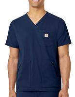 Carhartt Rugged Flex Peak Men's 5-Pocket V-Neck Scrub Top: Navy